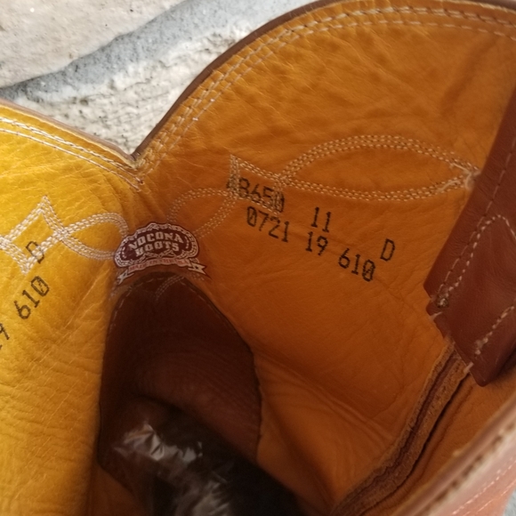 Nocona Ostrich Boots sz 11 Brown Tan Stitched - Picture 3 of 6